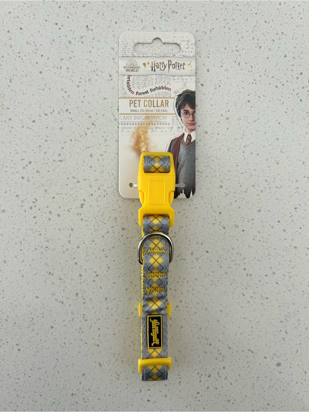 Harry Potter Hufflepuff Yellow & Gray Dog Collar - Licensed Pet Collar